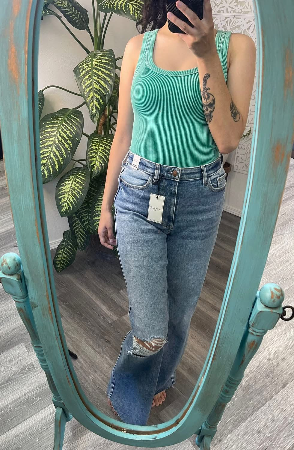 Judy Blue Vintage Wash Wide Leg Jeans