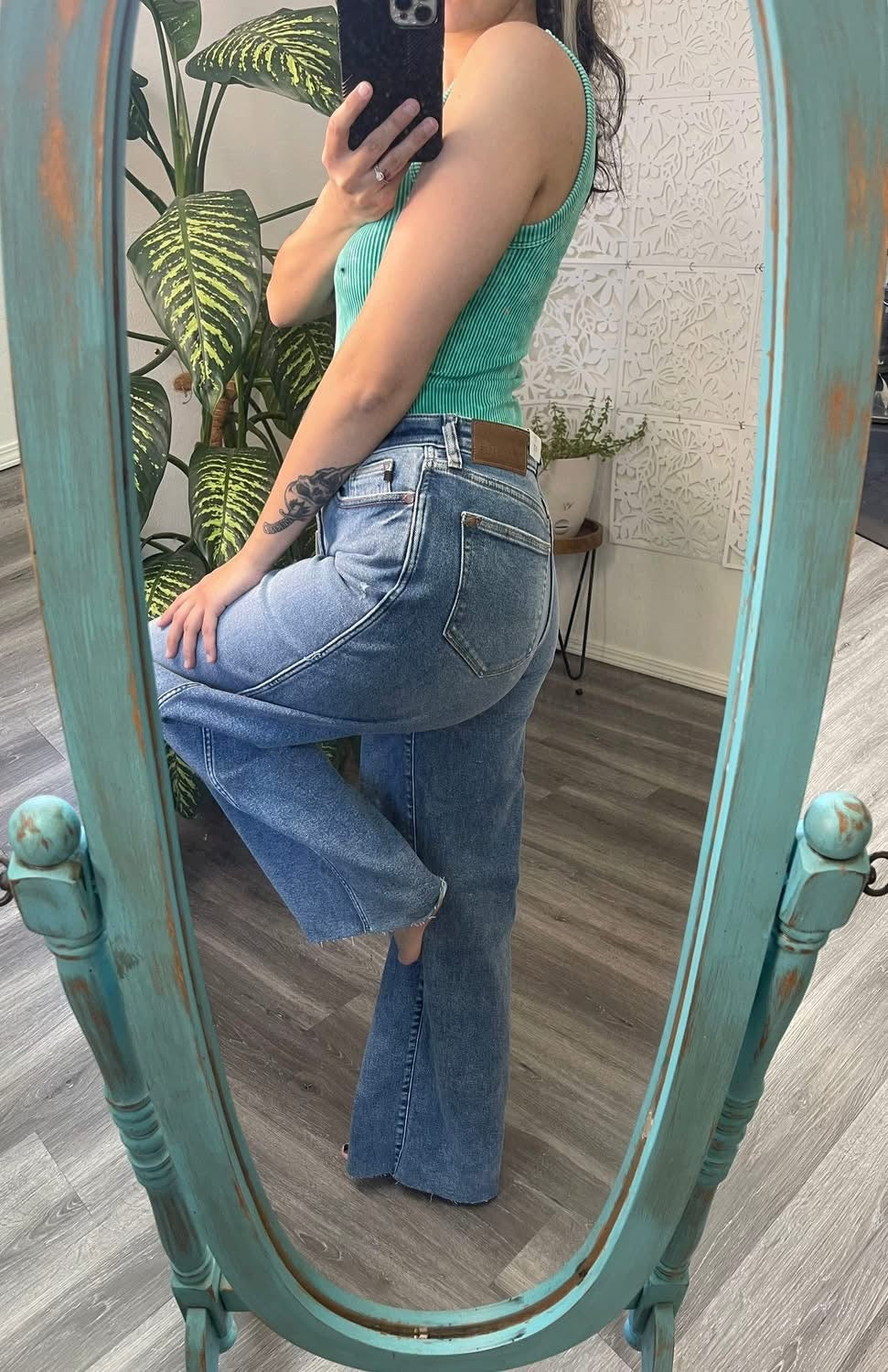 Judy Blue Vintage Wash Wide Leg Jeans