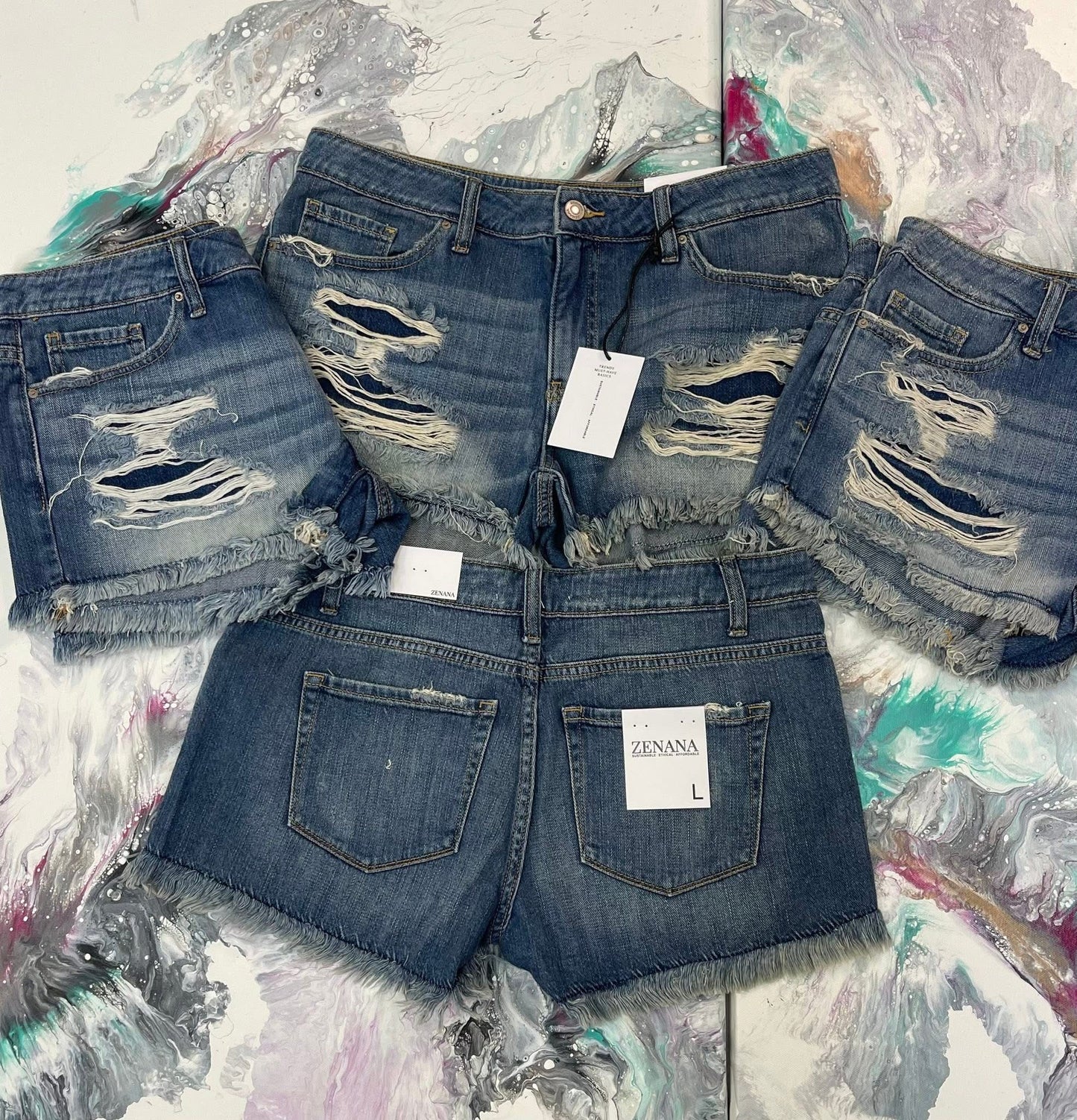 Zenana Holy Jean Shorts