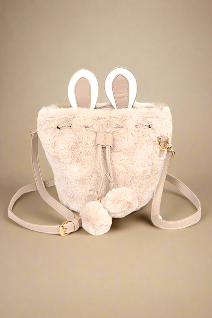 Faux Fur Plush Bunny Ear Crossbody Swing Bag