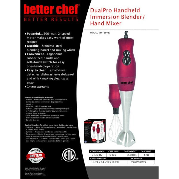 Better Chef 200W DualPro Blender Hand-Mixer