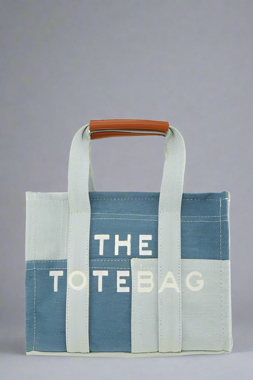 The Medium Denim Crossbody Tote Bag