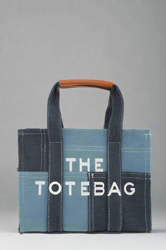 The Medium Denim Crossbody Tote Bag