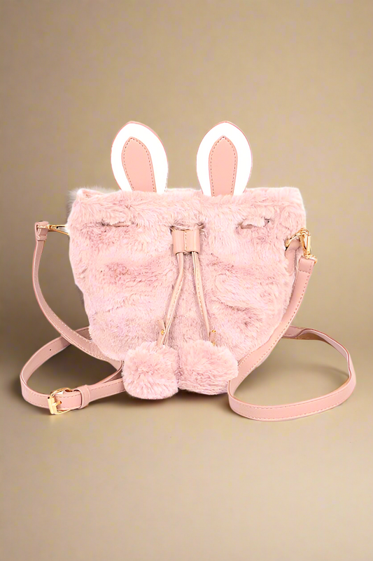 Faux Fur Plush Bunny Ear Crossbody Swing Bag